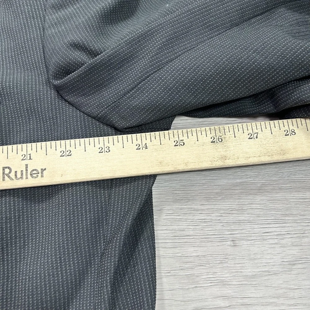 Hugo Boss‎ Blazer Mens 46L Gray Micro Check 3 Button Made USA Sport Coat Jacket